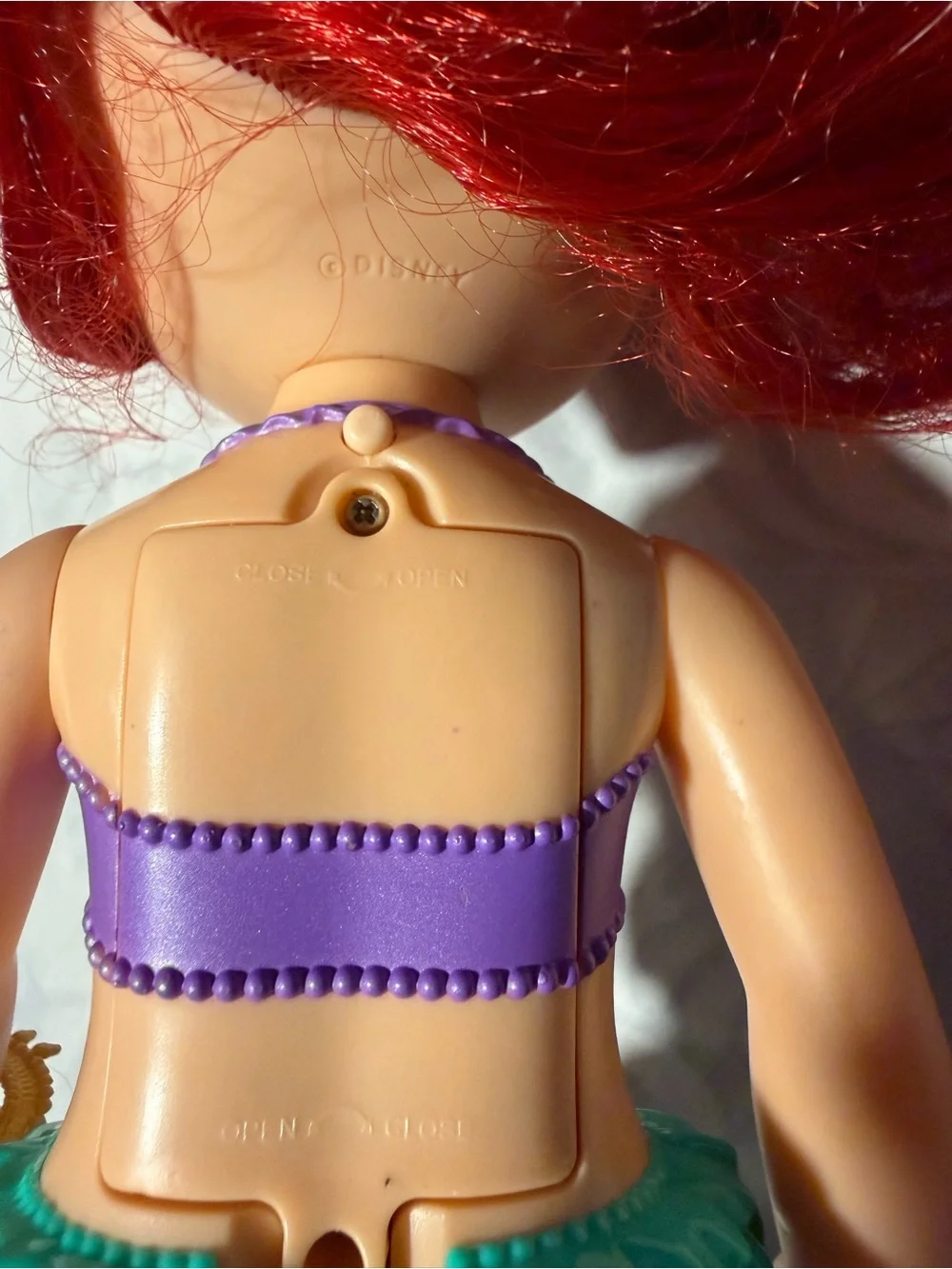 Disney Ariel sings and sparkle Mermaid Doll with Purple Top and Teal Tail 14’’